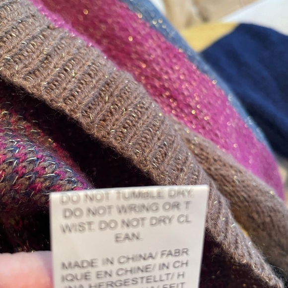 SHEIN Cardigan Size Large Pretty Button Detail Brien Pink Blue Pattern Shimmer - Picture 3 of 11